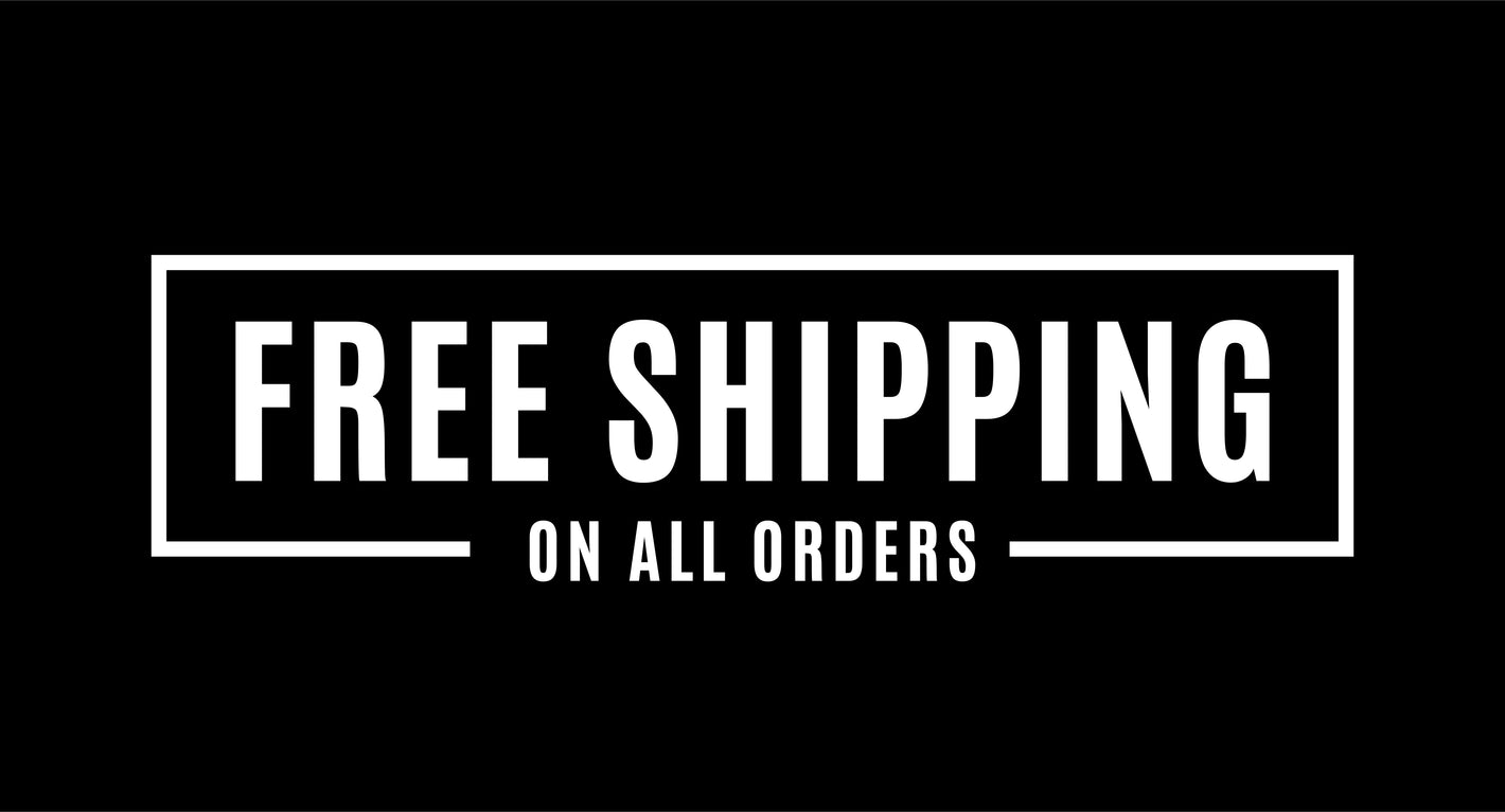 Free shipping on all orders display.